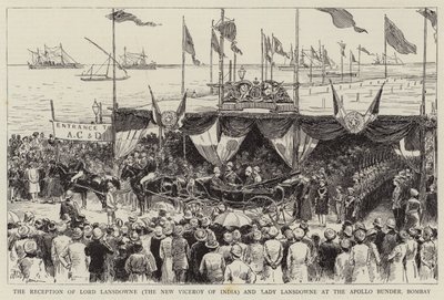 The Reception of Lord Lansdowne and Lady Lansdowne at the Apollo Bunder, Bombay by Adrien Emmanuel Marie